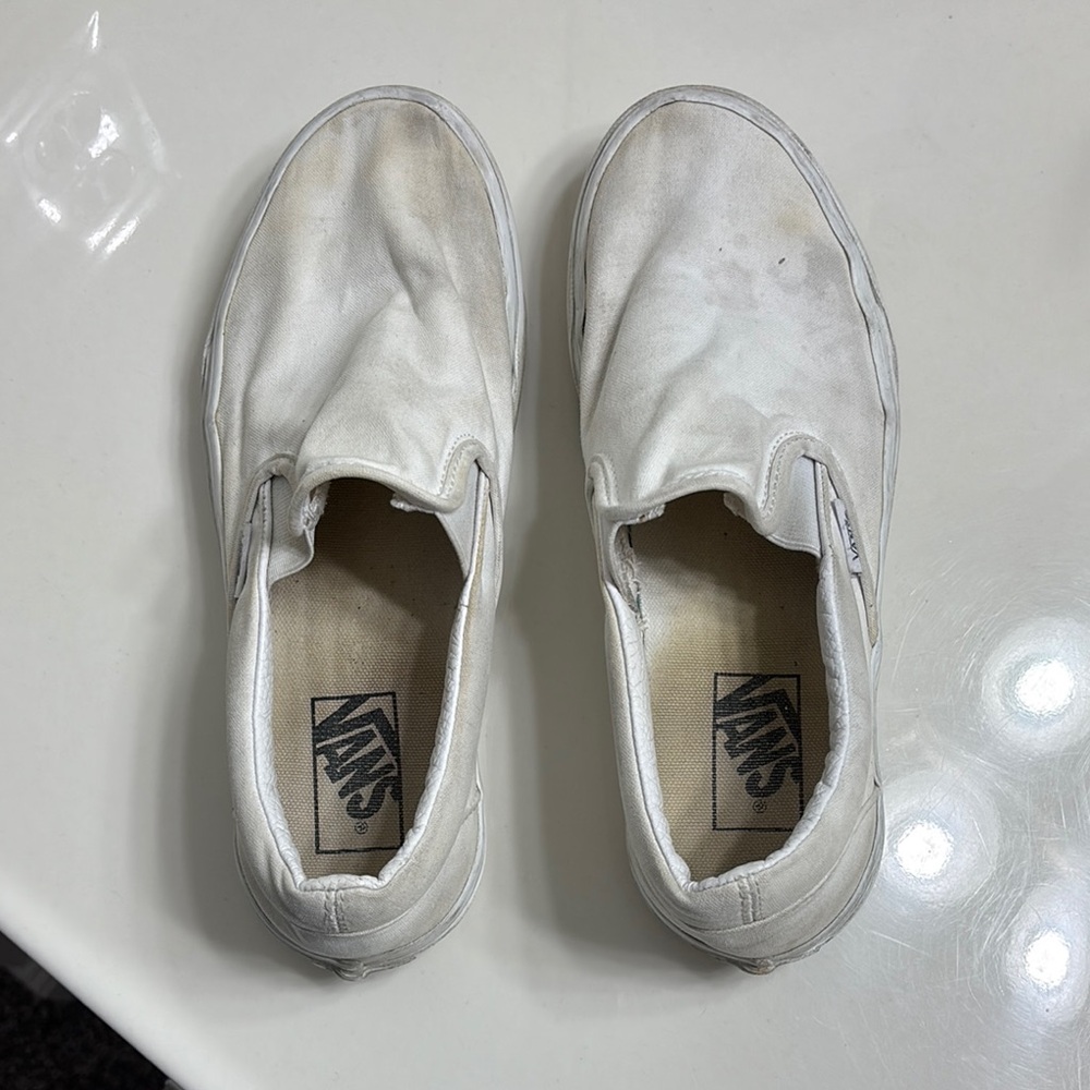 Vans White Slip-On Sneakers